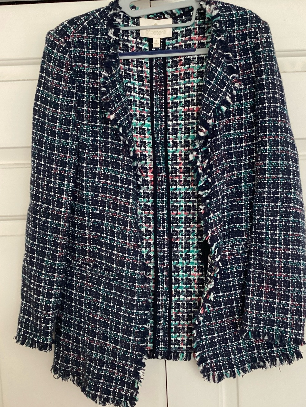 Etcetera Tweed Fringe Jacket | Size 4